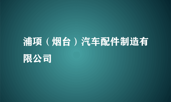 浦项（烟台）汽车配件制造有限公司