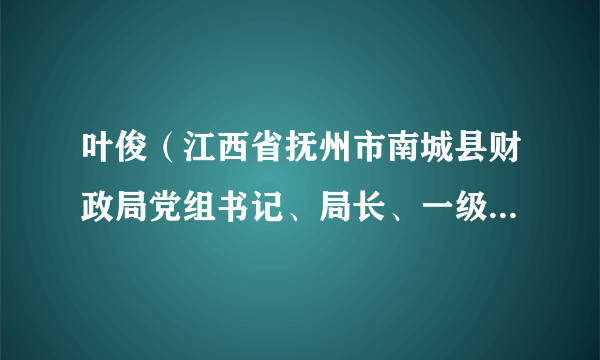 叶俊（江西省抚州市南城县财政局党组书记、局长、一级主任科员）