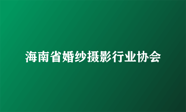 什么是海南省婚纱摄影行业协会