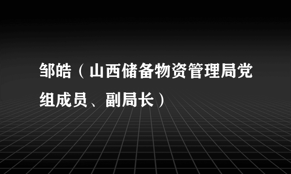 邹皓（山西储备物资管理局党组成员、副局长）