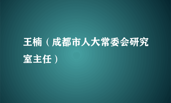 王楠（成都市人大常委会研究室主任）