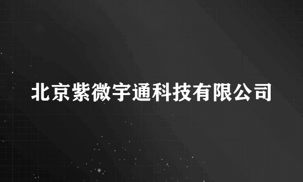 北京紫微宇通科技有限公司