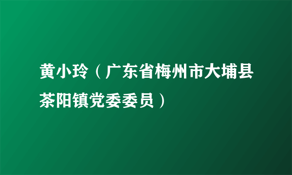 黄小玲（广东省梅州市大埔县茶阳镇党委委员）