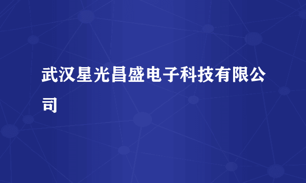 武汉星光昌盛电子科技有限公司