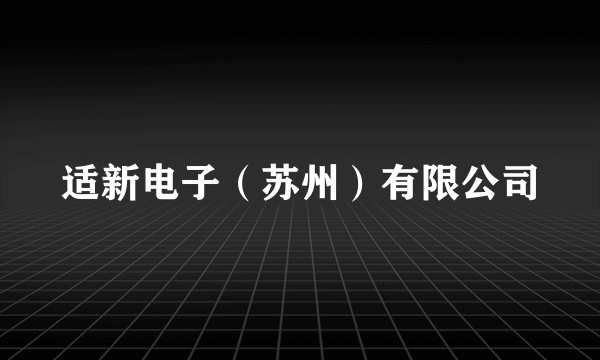 适新电子（苏州）有限公司