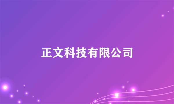 正文科技有限公司