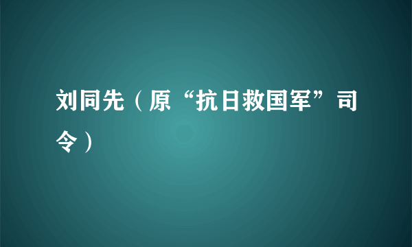 刘同先（原“抗日救国军”司令）