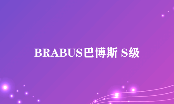 BRABUS巴博斯 S级