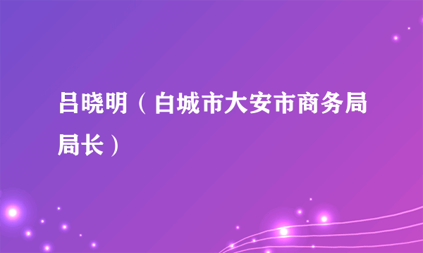 吕晓明（白城市大安市商务局局长）