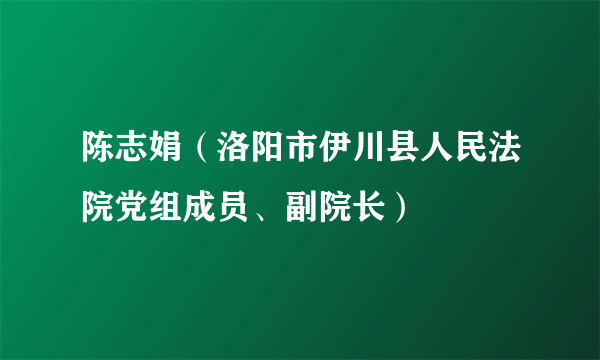 陈志娟（洛阳市伊川县人民法院党组成员、副院长）