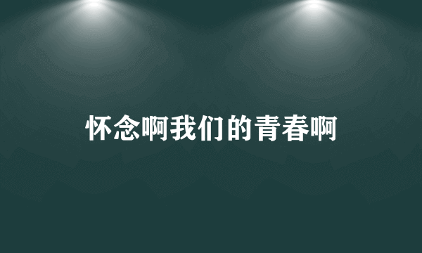 怀念啊我们的青春啊