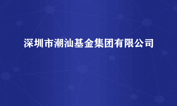 什么是深圳市潮汕基金集团有限公司