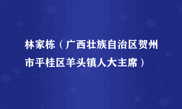 林家栋（广西壮族自治区贺州市平桂区羊头镇人大主席）