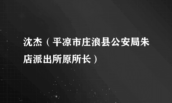 沈杰（平凉市庄浪县公安局朱店派出所原所长）