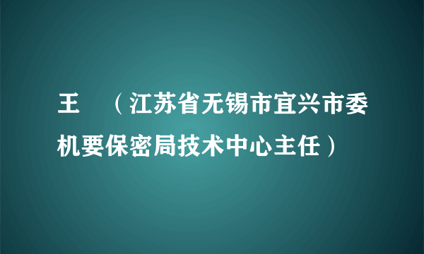 什么是王弢（江苏省无锡市宜兴市委机要保密局技术中心主任）