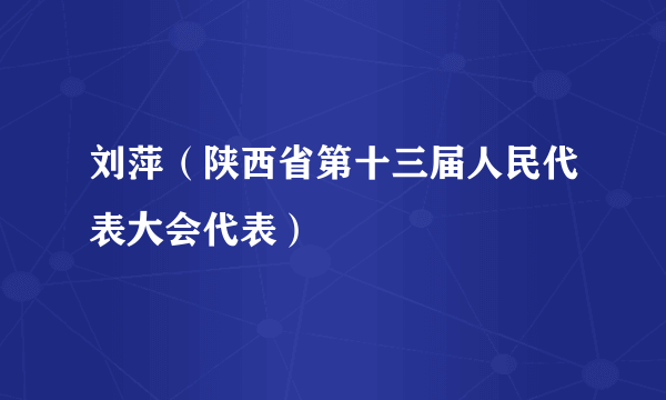 什么是刘萍（陕西省第十三届人民代表大会代表）