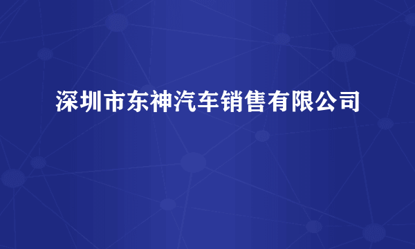 深圳市东神汽车销售有限公司