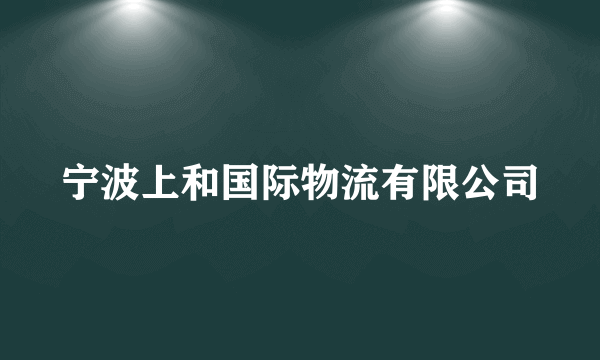 宁波上和国际物流有限公司