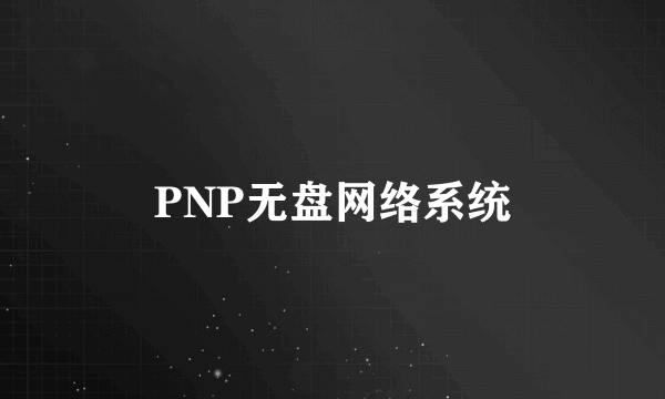 什么是PNP无盘网络系统