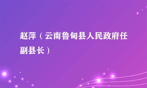 赵萍（云南鲁甸县人民政府任副县长）