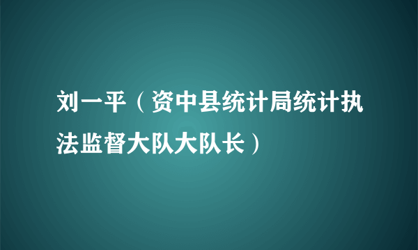 刘一平（资中县统计局统计执法监督大队大队长）