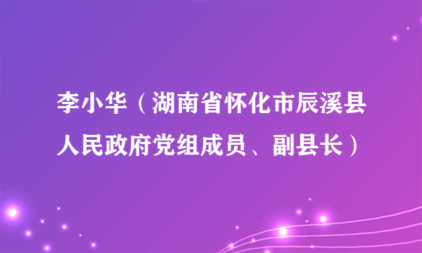 李小华（湖南省怀化市辰溪县人民政府党组成员、副县长）