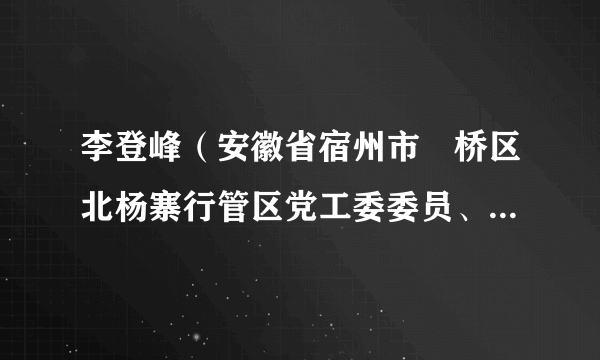 李登峰（安徽省宿州市埇桥区北杨寨行管区党工委委员、副主任）