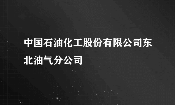 中国石油化工股份有限公司东北油气分公司