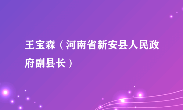 王宝森（河南省新安县人民政府副县长）