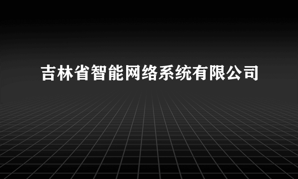 什么是吉林省智能网络系统有限公司