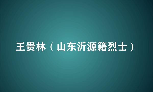 什么是王贵林（山东沂源籍烈士）