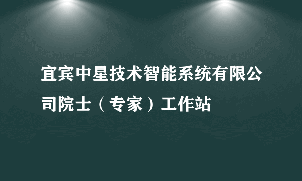 宜宾中星技术智能系统有限公司院士（专家）工作站