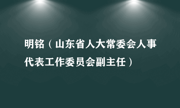 什么是明铭（山东省人大常委会人事代表工作委员会副主任）