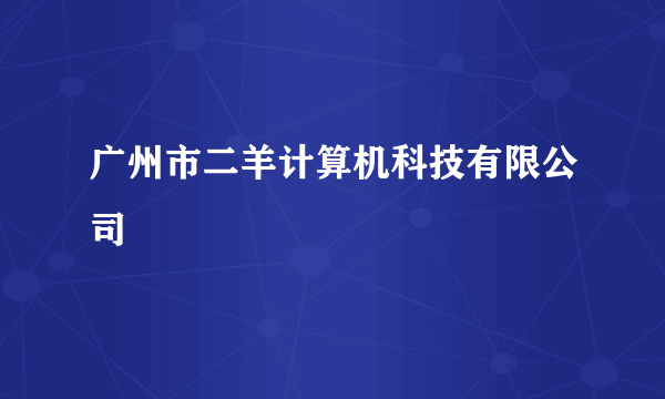 什么是广州市二羊计算机科技有限公司