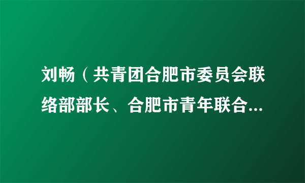 刘畅（共青团合肥市委员会联络部部长、合肥市青年联合会秘书长）