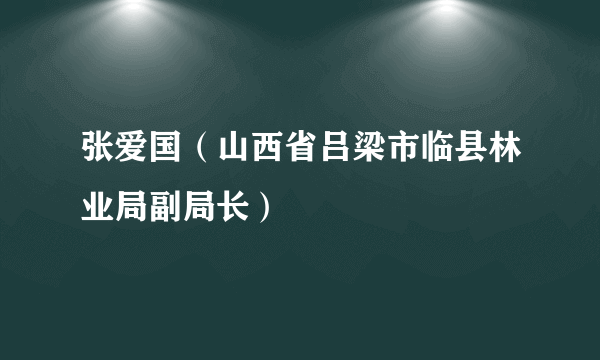 张爱国（山西省吕梁市临县林业局副局长）