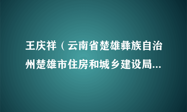 王庆祥（云南省楚雄彝族自治州楚雄市住房和城乡建设局副局长）