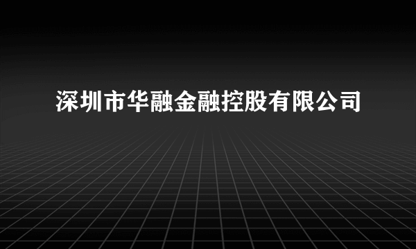 深圳市华融金融控股有限公司