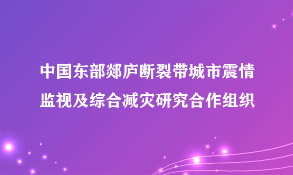 中国东部郯庐断裂带城市震情监视及综合减灾研究合作组织