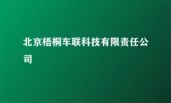 北京梧桐车联科技有限责任公司