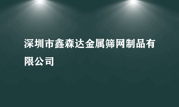 深圳市鑫森达金属筛网制品有限公司