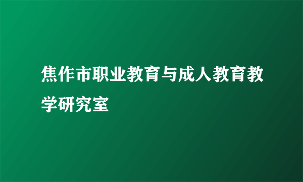 焦作市职业教育与成人教育教学研究室