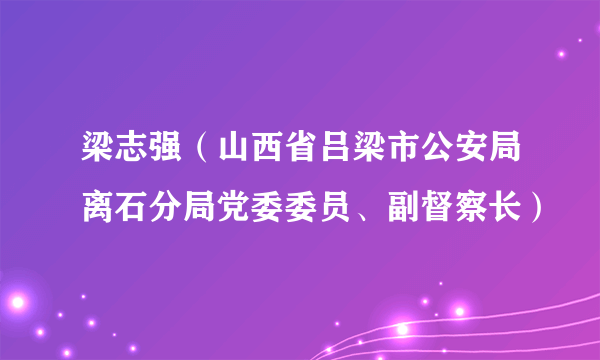 梁志强（山西省吕梁市公安局离石分局党委委员、副督察长）