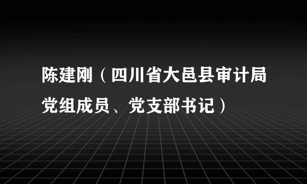 什么是陈建刚（四川省大邑县审计局党组成员、党支部书记）