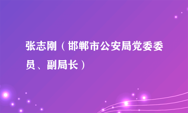 张志刚（邯郸市公安局党委委员、副局长）