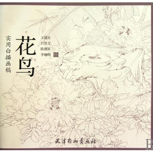 实用白描画稿：花鸟