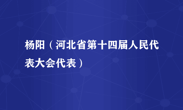 杨阳（河北省第十四届人民代表大会代表）