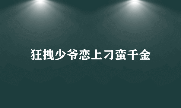 狂拽少爷恋上刁蛮千金