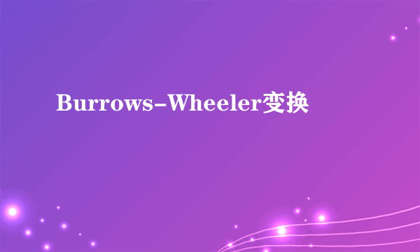 Burrows-Wheeler变换