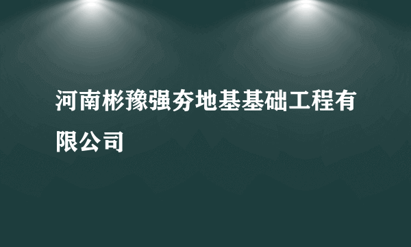 河南彬豫强夯地基基础工程有限公司